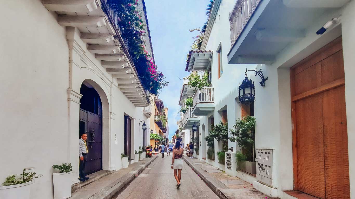 Calles de la la Ciudad Amurallada en Cartagena