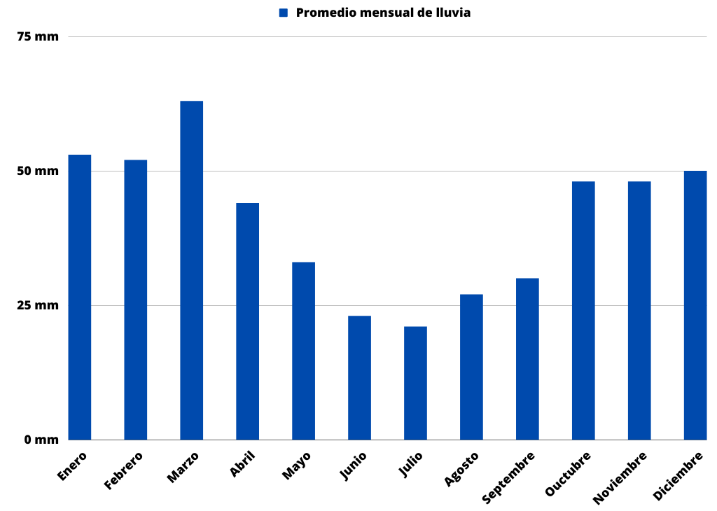 Gráfico Precipitaciones en Mendoza