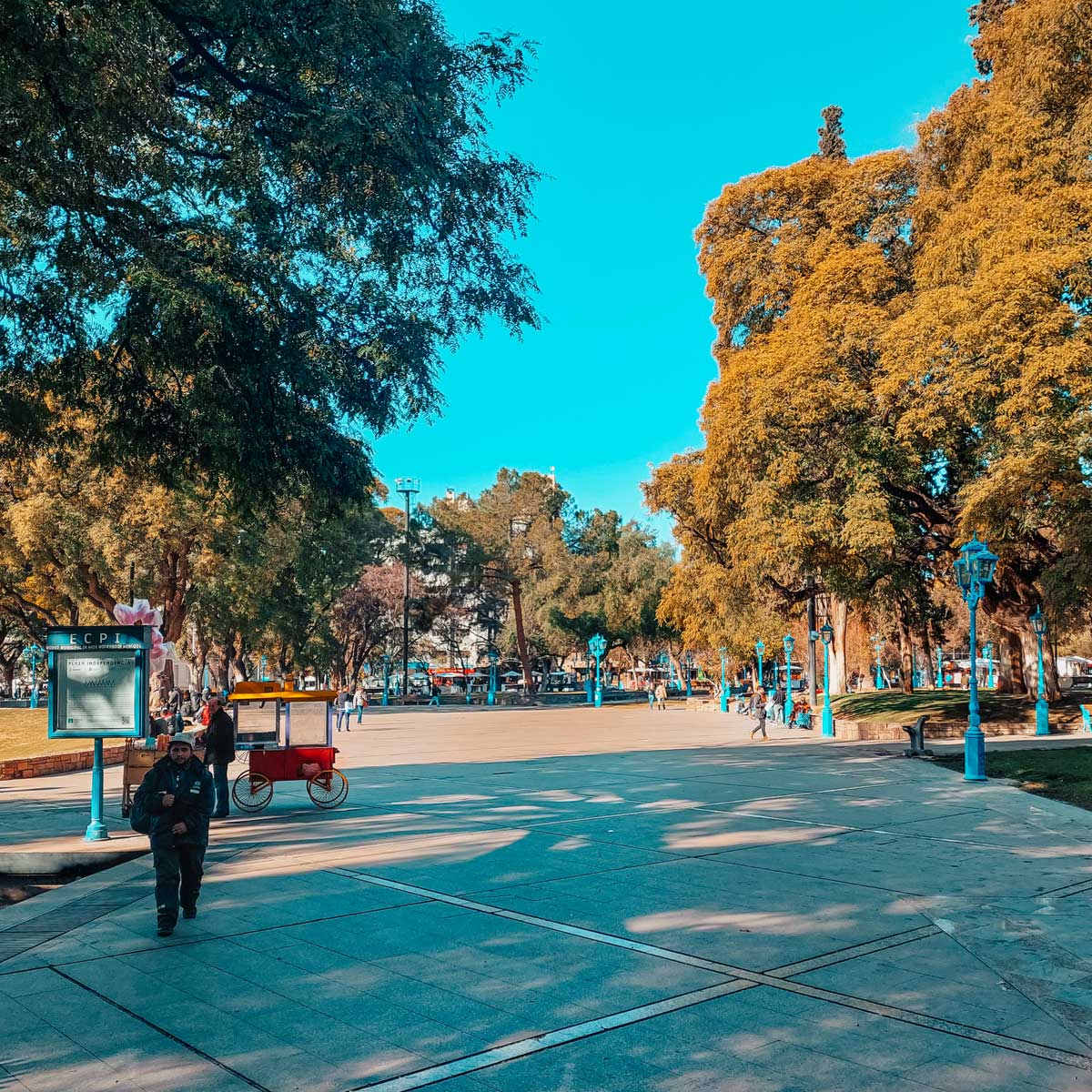 Plaza Independencia en Mendoza en Argentina